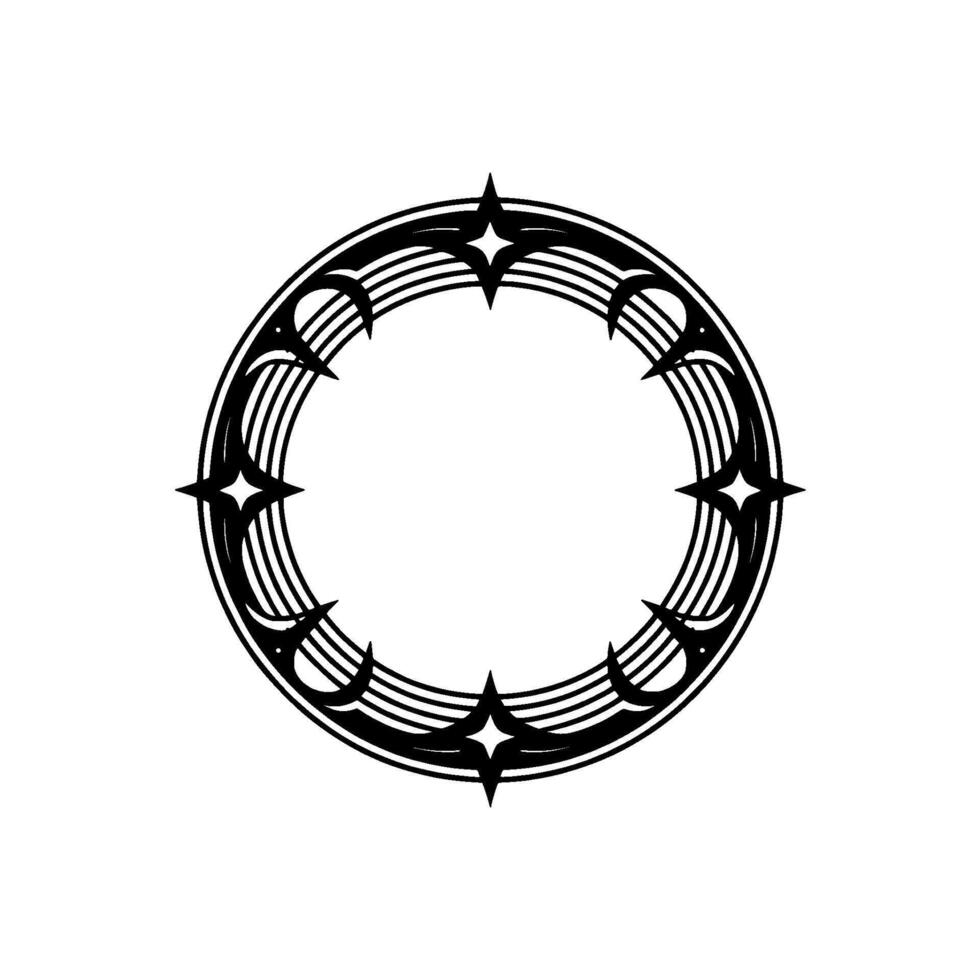 Intricate Celestial Border, Vintage Style vector