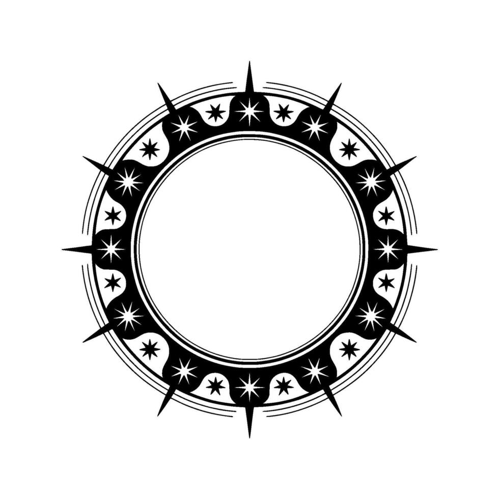 Celestial Compass Stylized Border, Ancient Motif vector