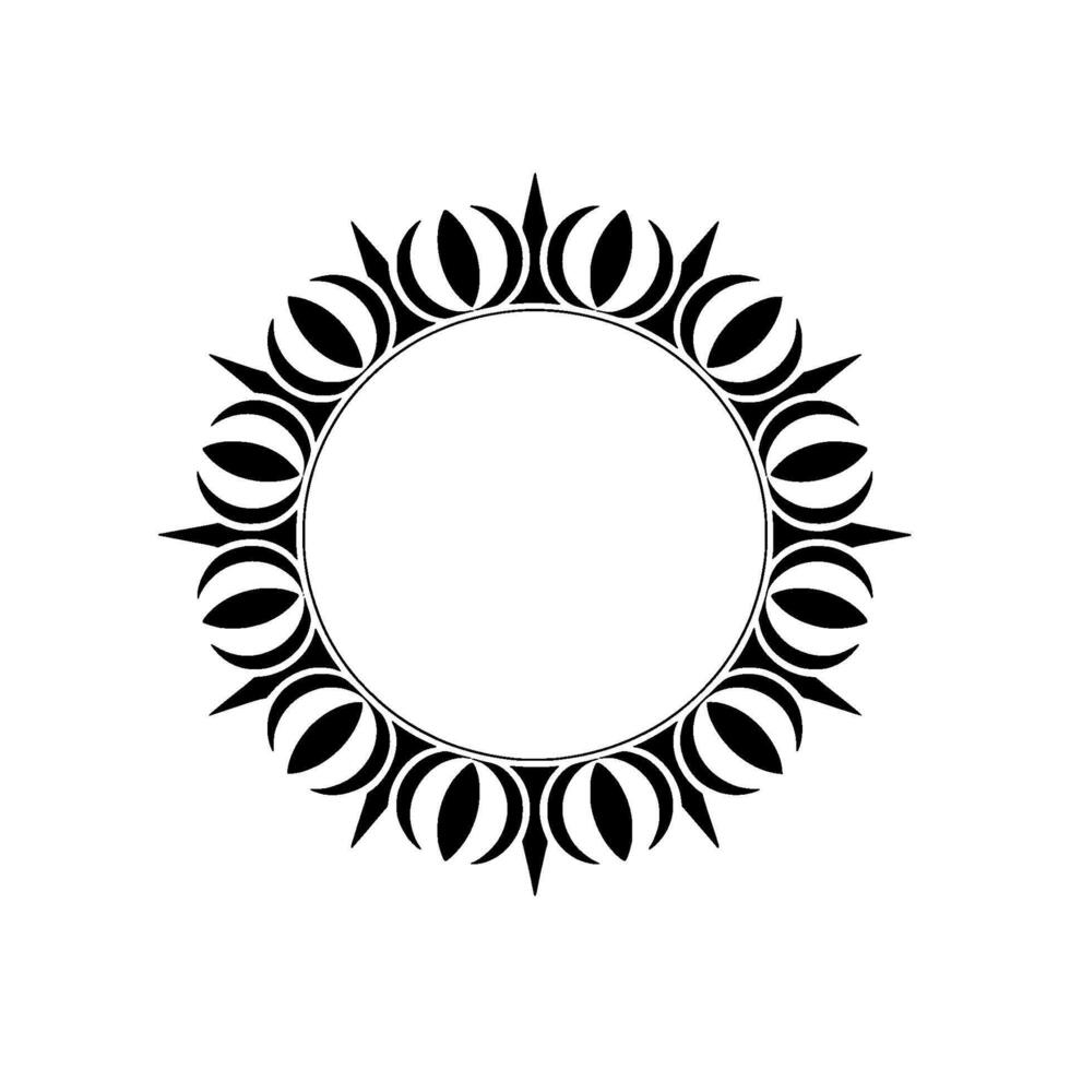 Circular Tribal Ornament, Minimalist , Symbolic Border vector
