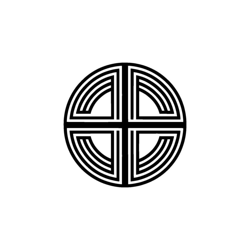 Geometric Celtic Knot, Circular Emblem, Minimalist vector