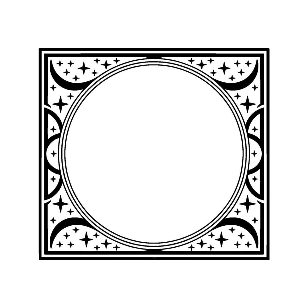 Celestial Border Vintage Starburst Frame vector