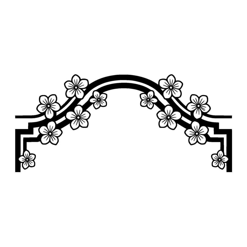 Elegant Sakura Arch Minimalist Floral, Cherryblossom vector
