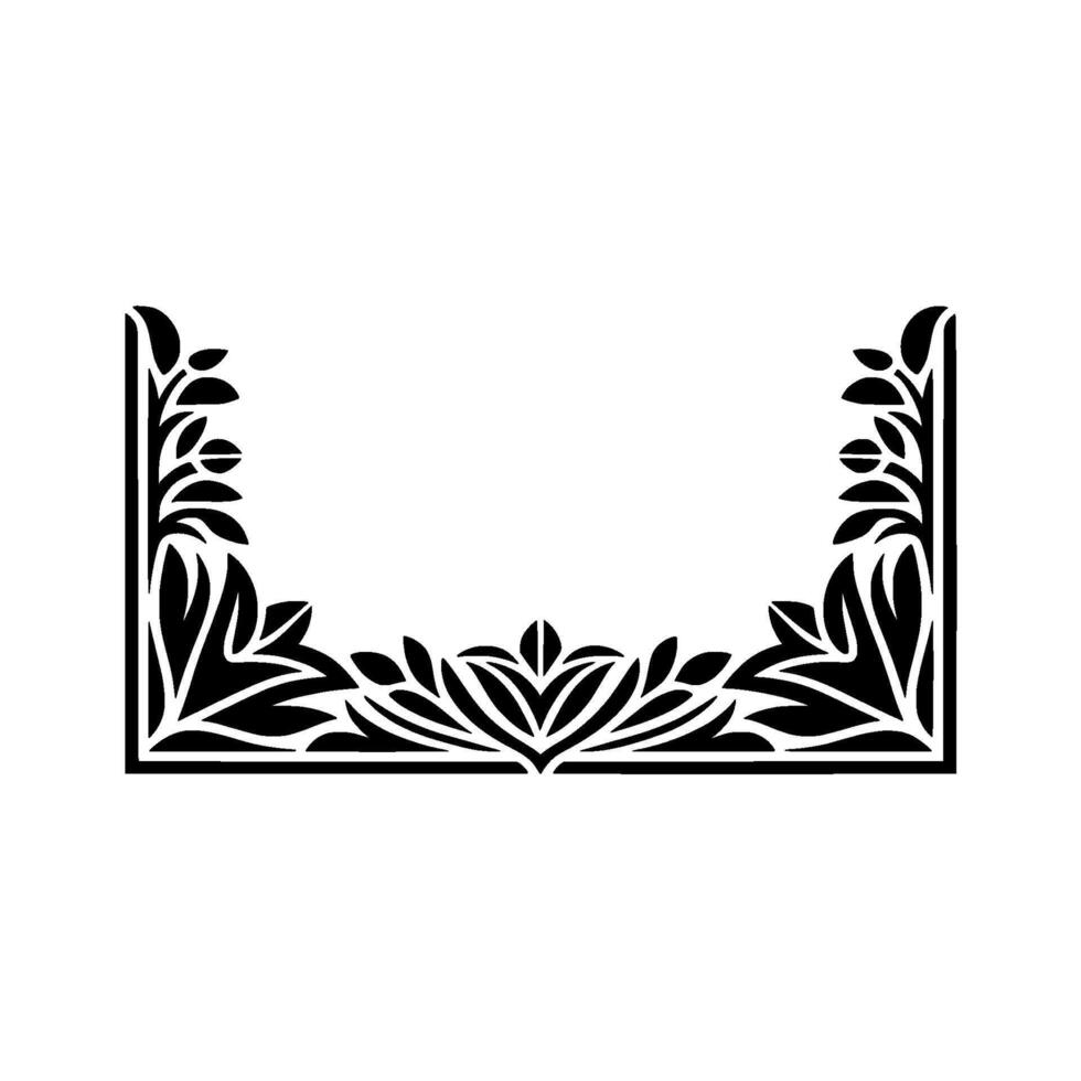 Elegant Botanical Corner Frame, Vintage Style vector