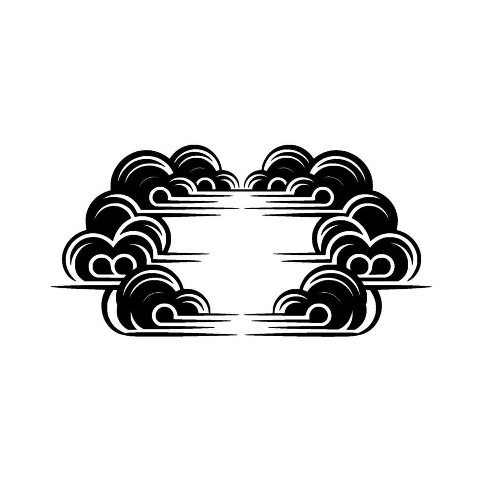 Stylized Cloud Frame, Minimalist , Retro Aesthetic vector