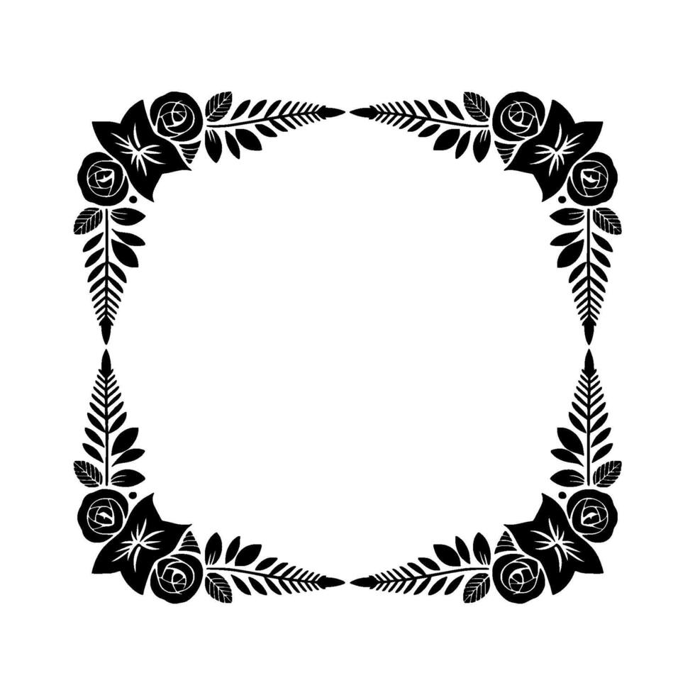 Elegant Floral Frame, Vintage Botanical - Decorative vector
