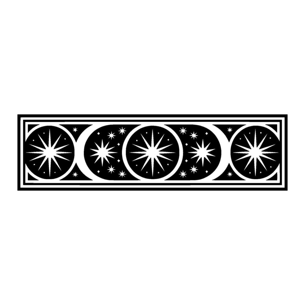 Geometric Moon Phases, Stylized Celestial vector