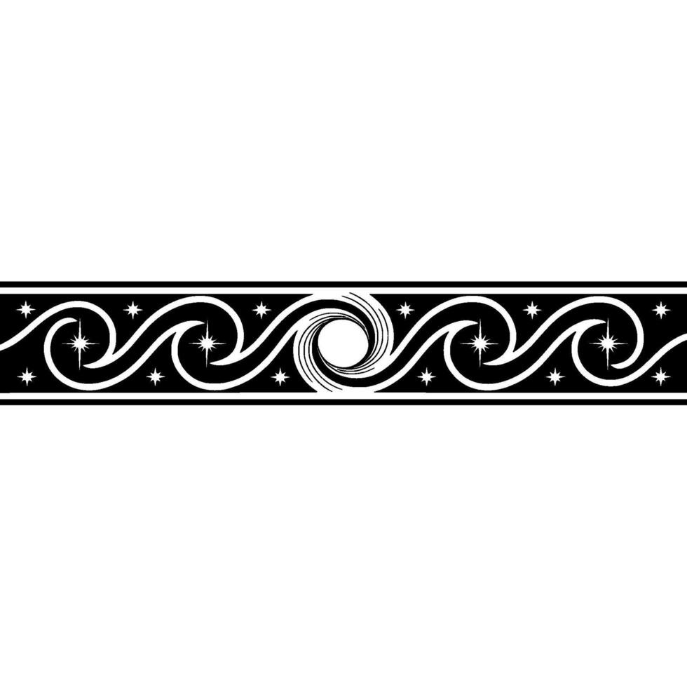 Celestial Wave Border, Elegant Starry vector