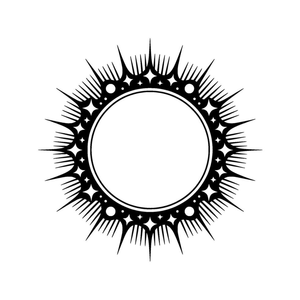 Stylized Sunburst Frame, Geometric Ornamentation vector