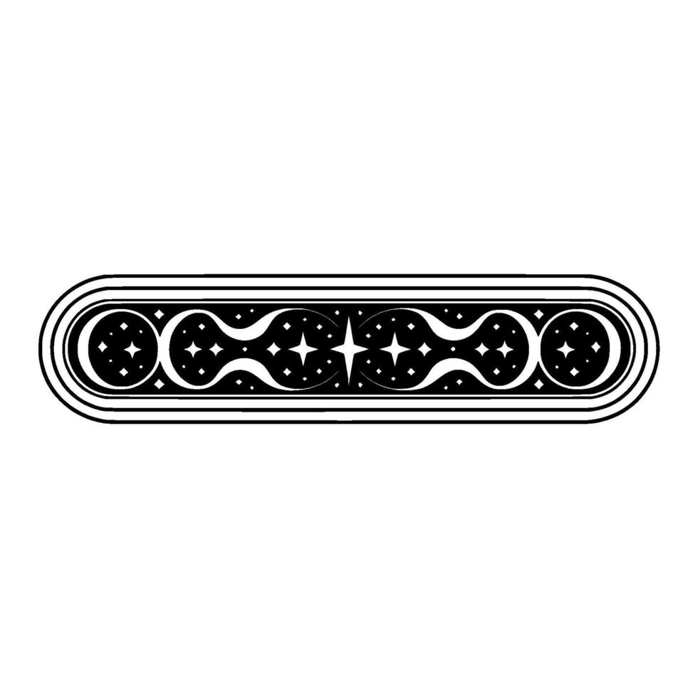 Celestial Ornament Lunar Star Deco Border vector