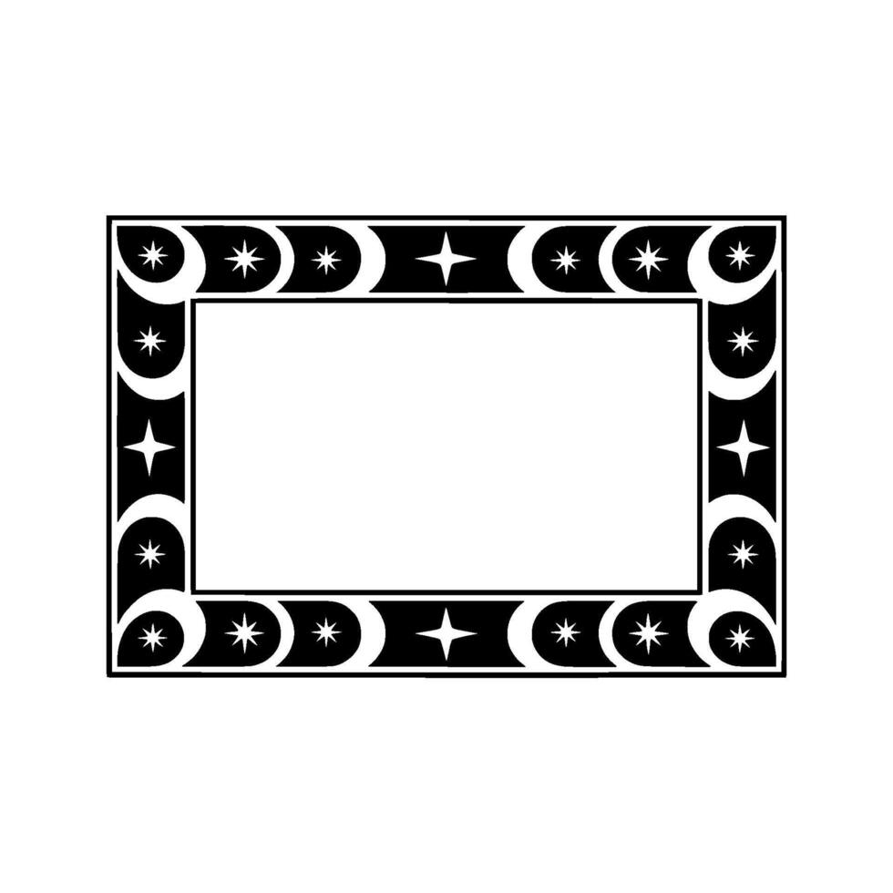 Celestial Border Geometric Star Frame vector