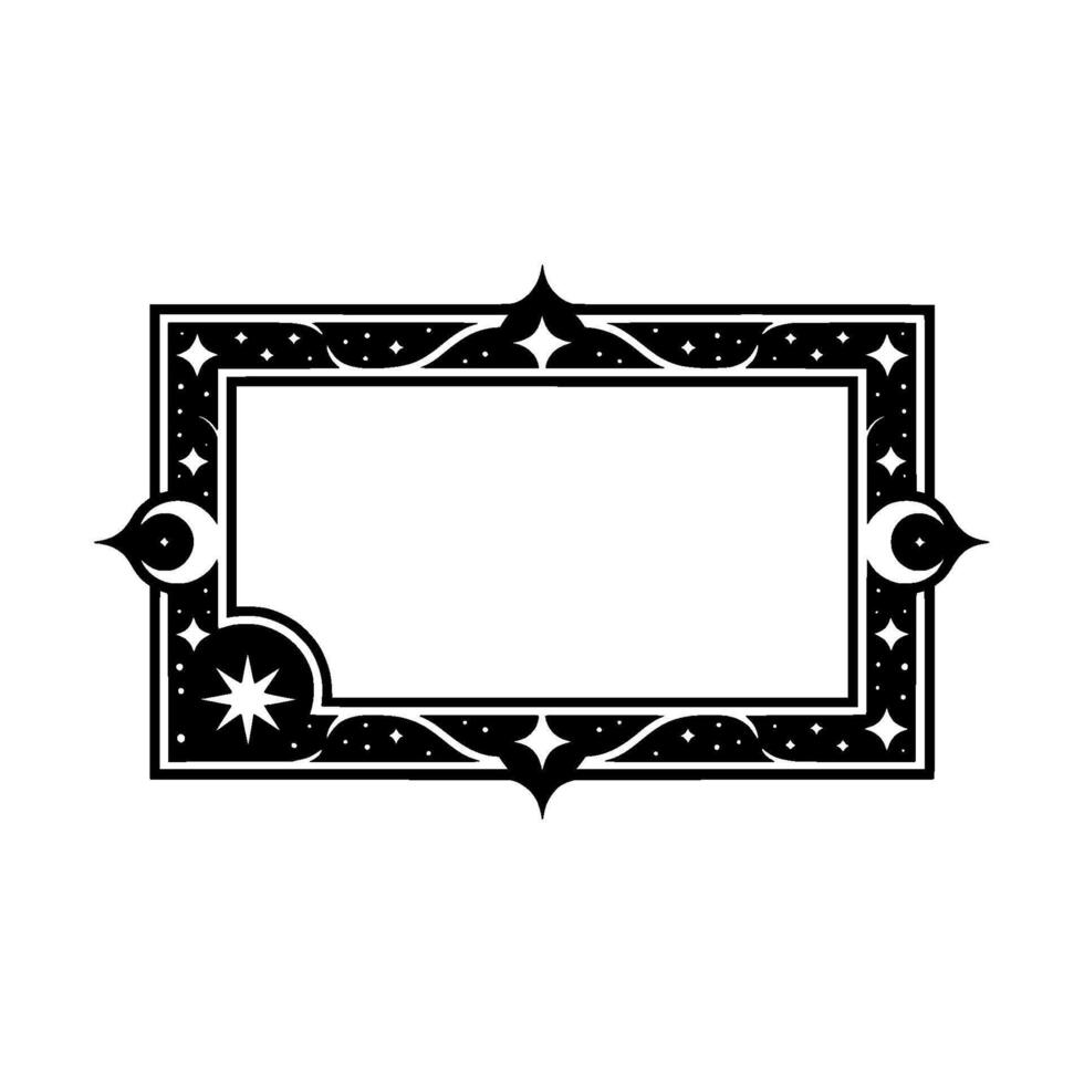 Celestial Border Frame, Vintage Starry vector