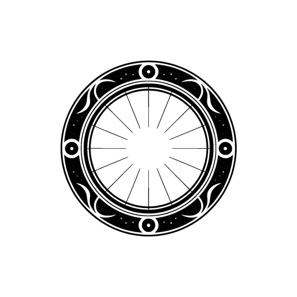 Celestial Portal Emblem, Mystical Circle vector