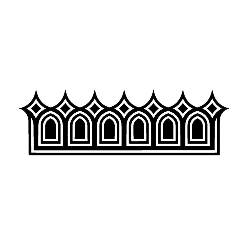 Geometric Arch Motif, Minimalist , Black White, Pattern vector