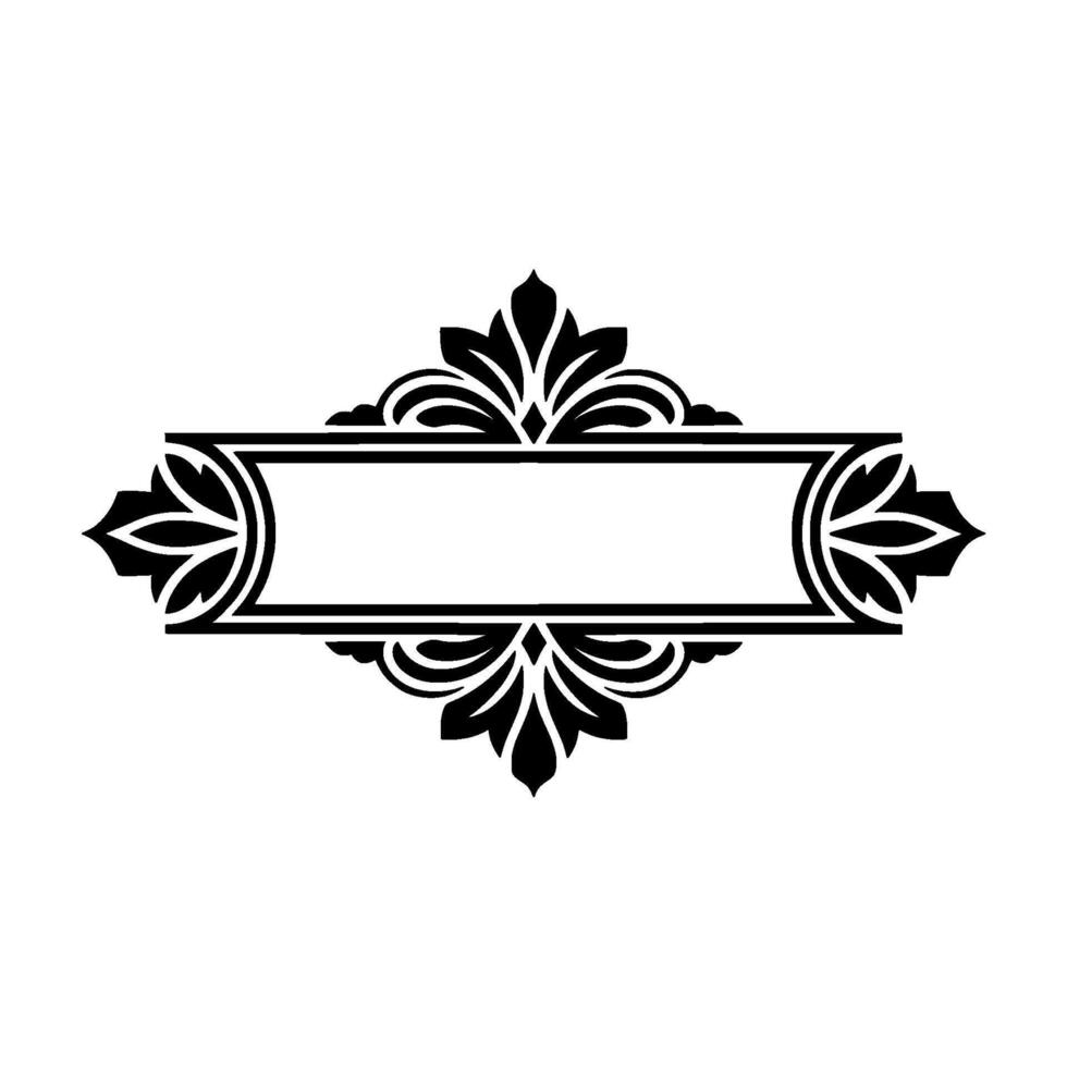 Elegant Black Floral Border, Versatile Element vector