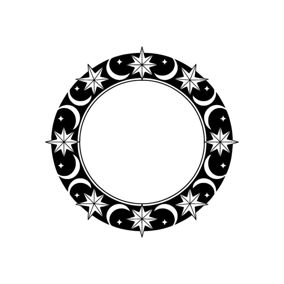 Celestial Circle Lunar Stellar Ornamentation vector