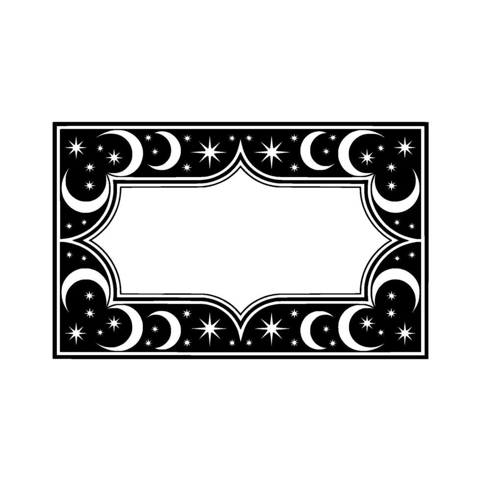 Celestial Frame, Lunar Motif, Vintage, Moon vector
