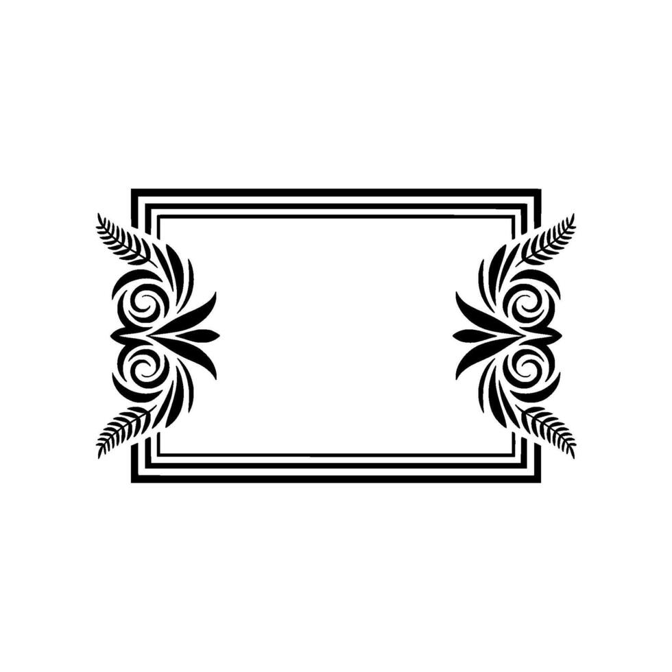 Elegant Deco Frame, Intricate Floral Border, Vintage vector