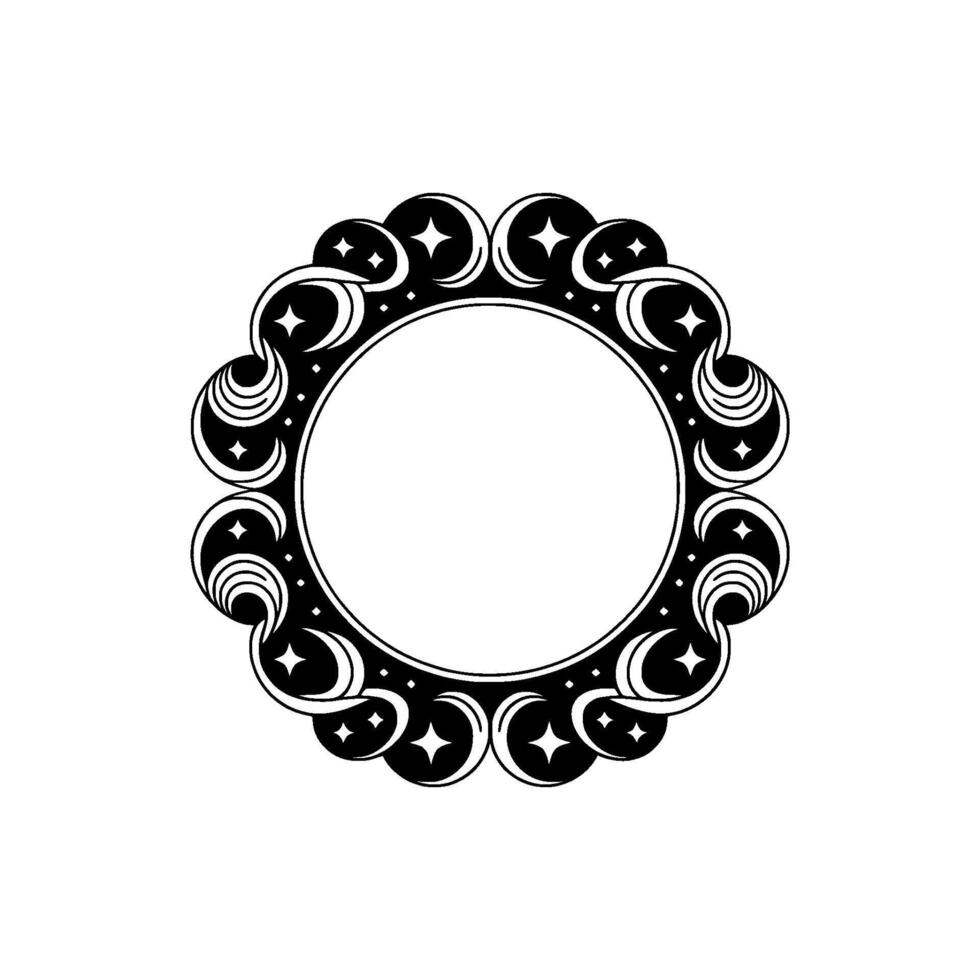 Intricate Black Ornamental Circle, Vintage, Ornament vector