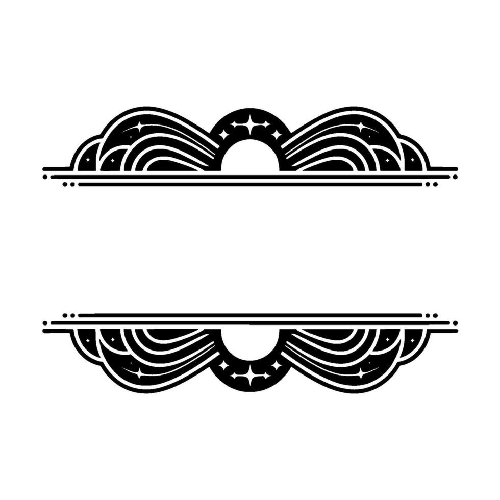 Art Deco Wave Divider, Celestial Elegance vector