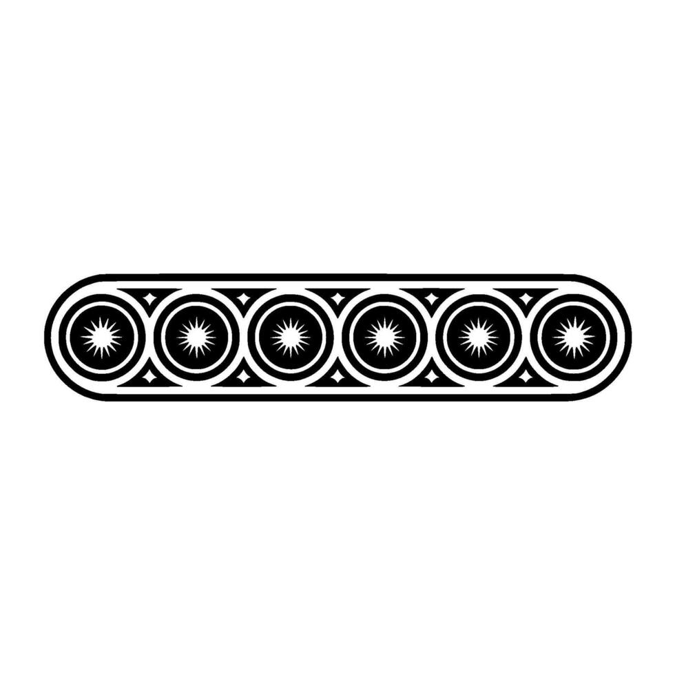 Geometric Ornament Border, Stylized Black White vector