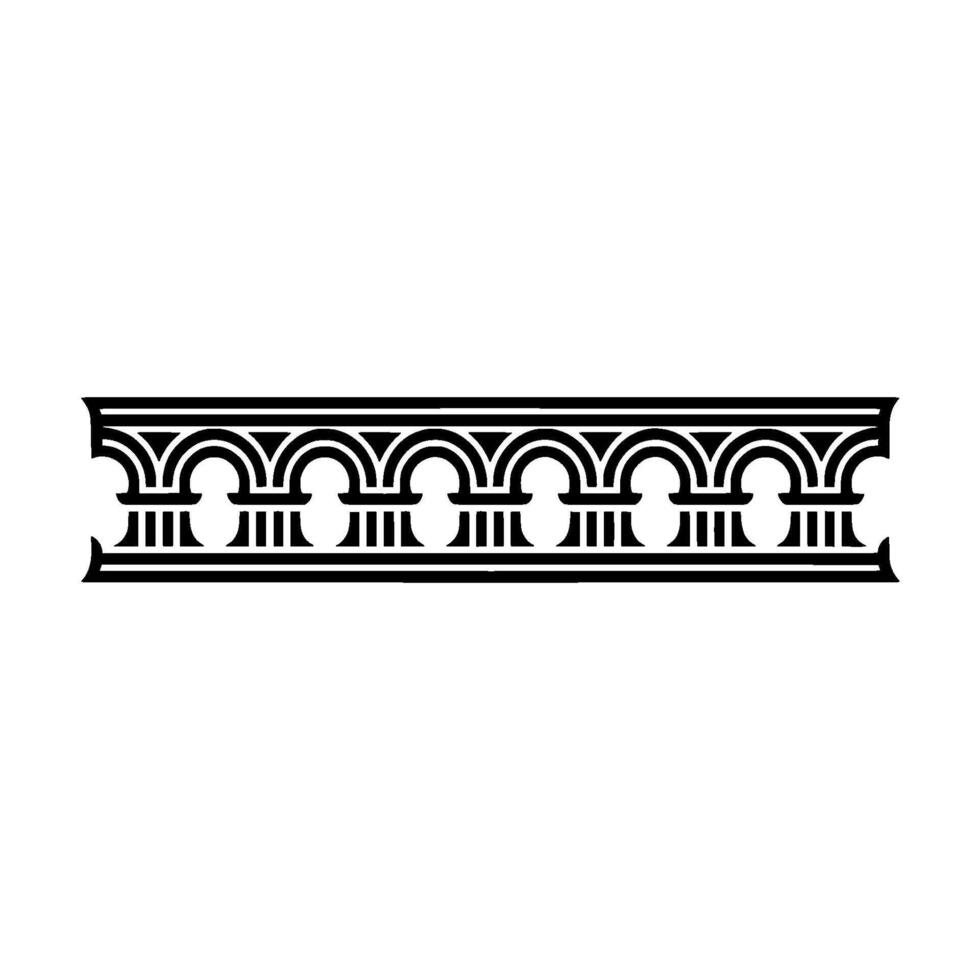Ornate Corinthian Column Border, Vintage vector