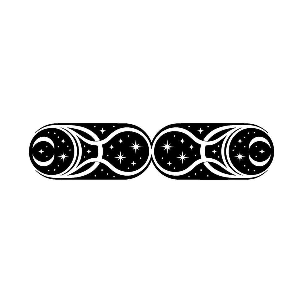 Celestial Swirls Lunar Constellation Emblem vector