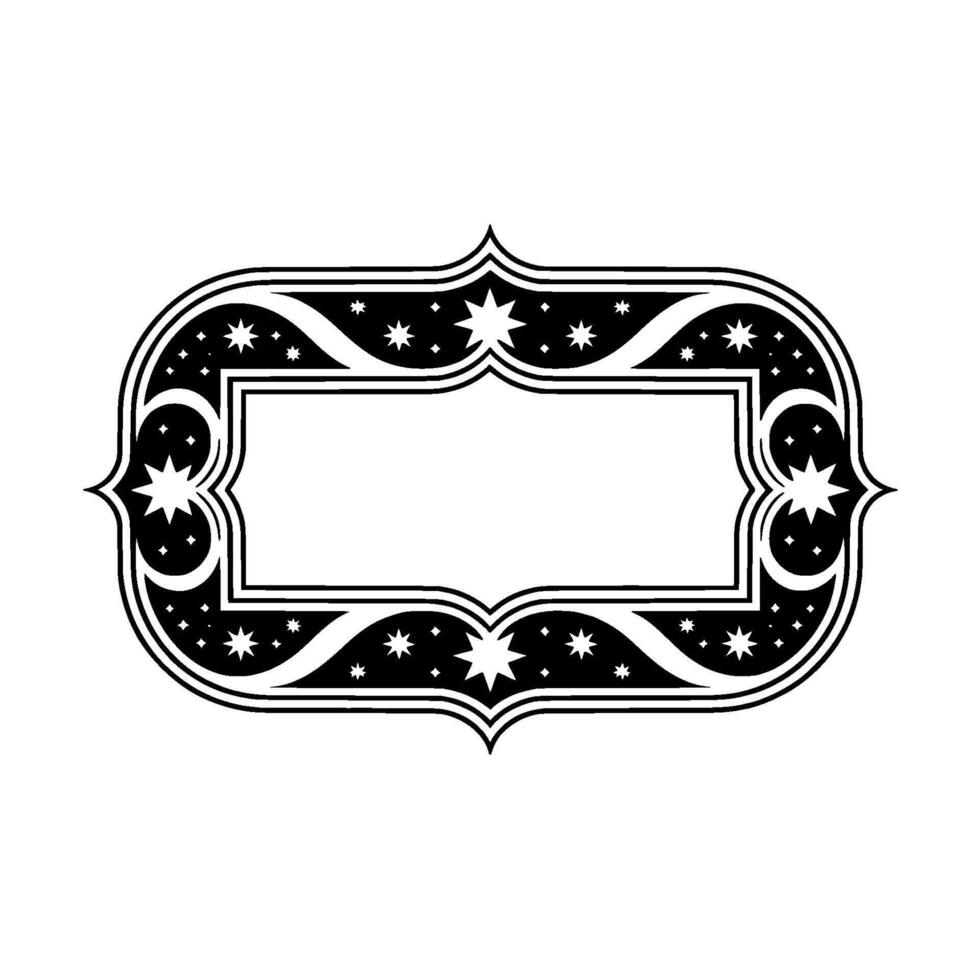 Celestial Banner Vintage Starburst Ornament, Elegant vector