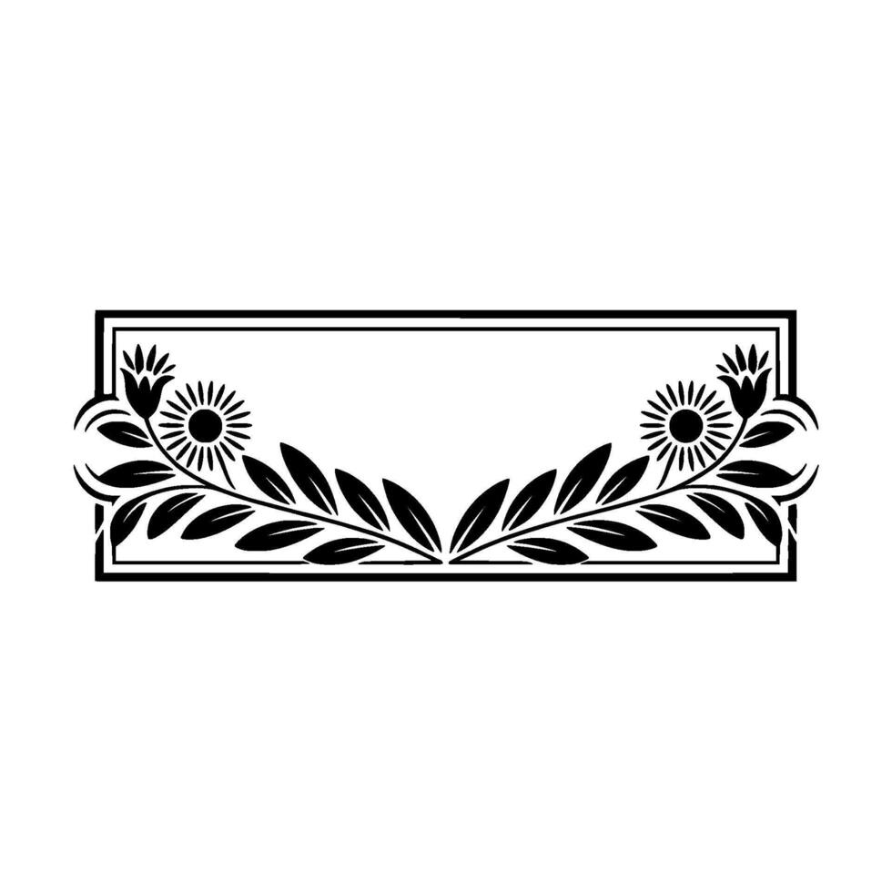 Elegant Botanical Border, Vintage Element, Tulip vector