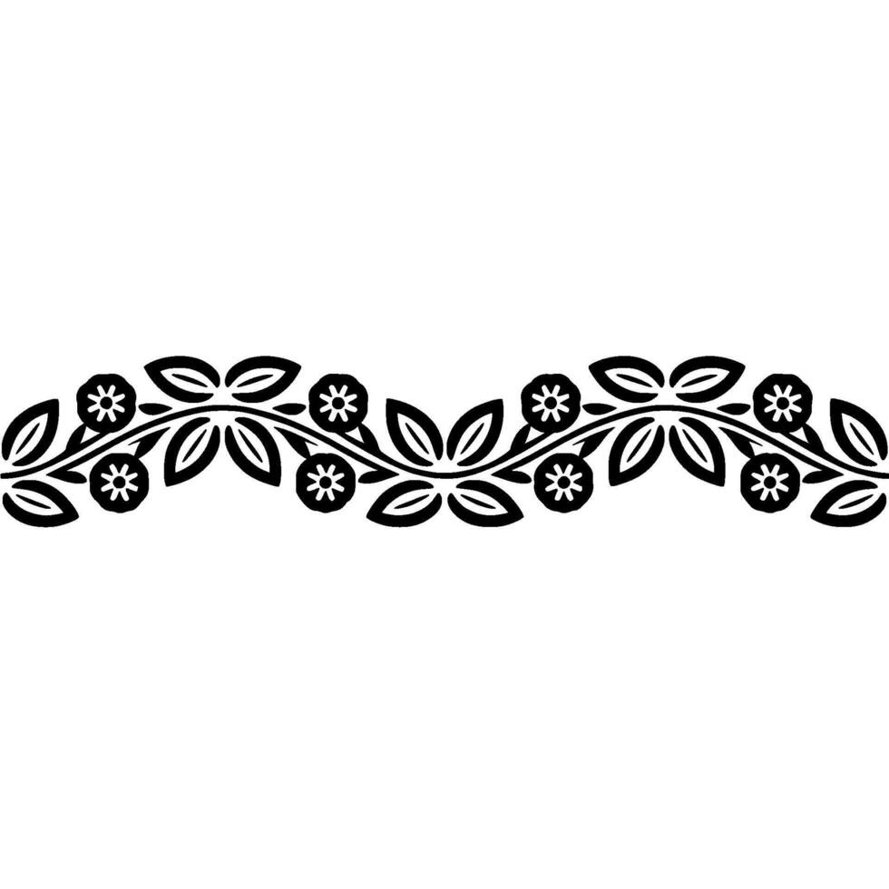 Stylized Floral Border, Vintage Element, Branch vector