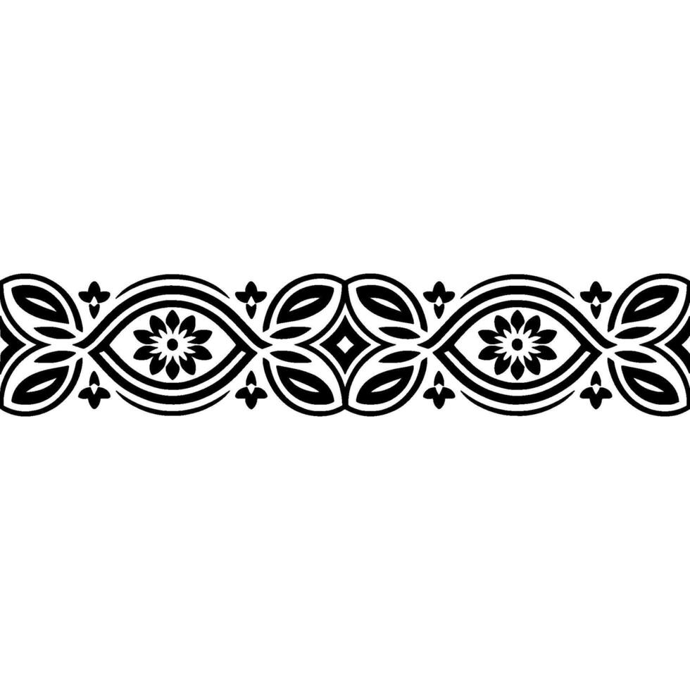 Intricate Floral Border, Vintage , Elegant Ornament - Pattern vector