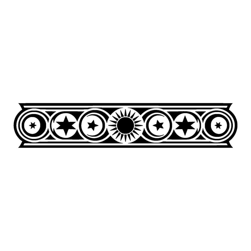 Stylized Celestial Border, Vintage vector