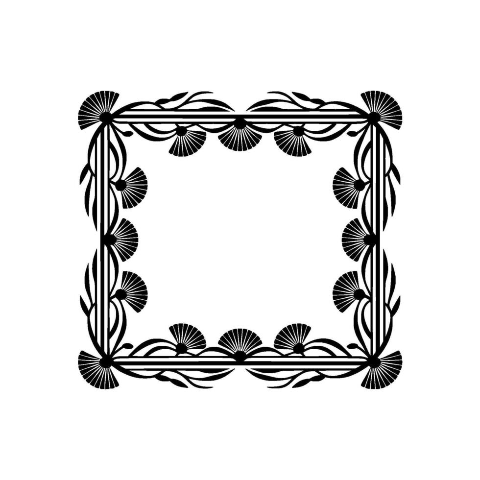Art Deco Geometric Frame,Elegant Black White vector