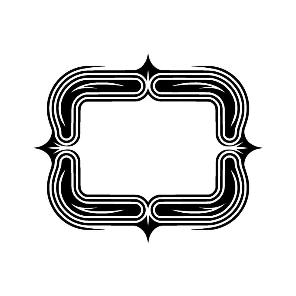 Geometric Deco Frame, Elegant Border, Vintage - Line vector