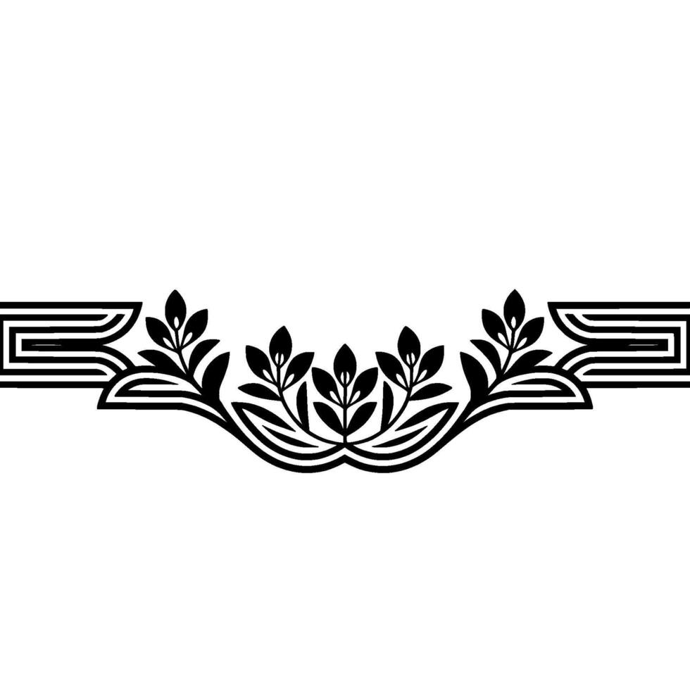 Art Deco Botanical Border, Elegant Element, Decorative vector