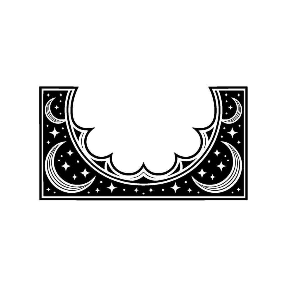 Celestial Emblem Vintage Moon Star Ornament vector