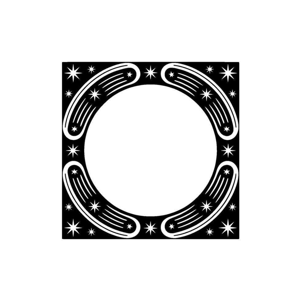 Celestial Circle Emblem, Minimalist Star vector