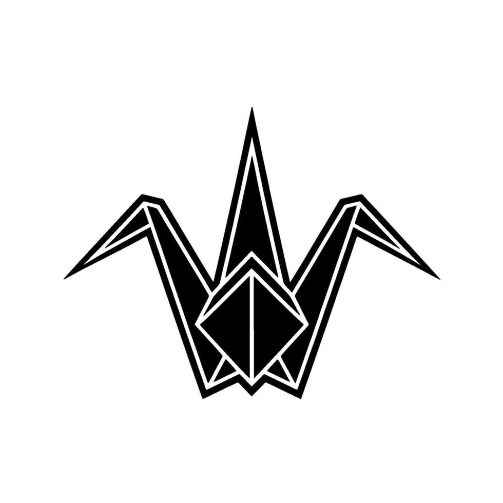 Geometric Origami Crane Minimalist Emblem vector