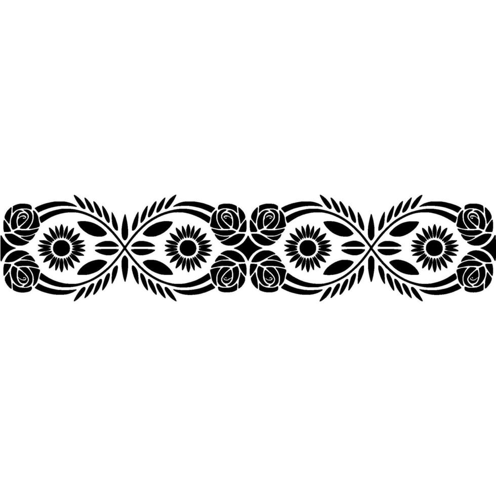 Intricate Floral Border, Vintage , Decorative Element, Illustration vector