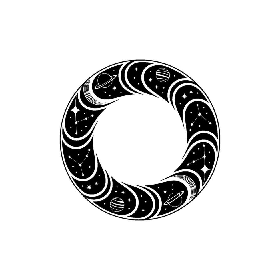 Celestial Cycle Planetary Constellation Ring vector