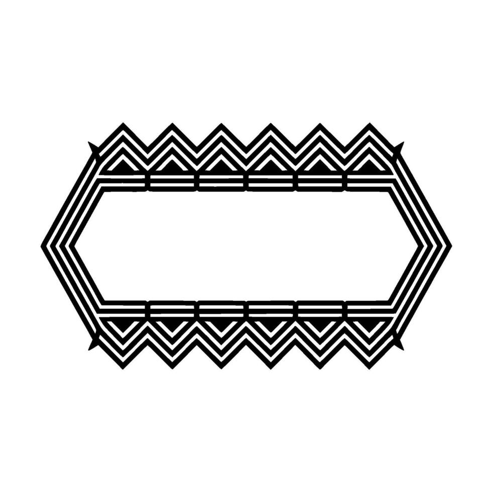 Geometric Deco Border, Elegant Outline, Vintage, Hexagon vector