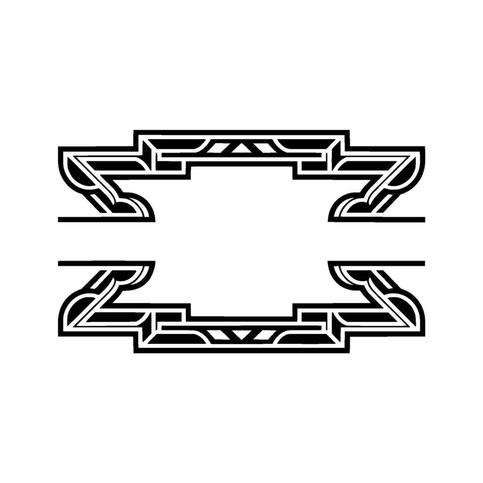 Geometric Deco Frame, Minimalist , Vintage Aesthetic, Symmetrical vector