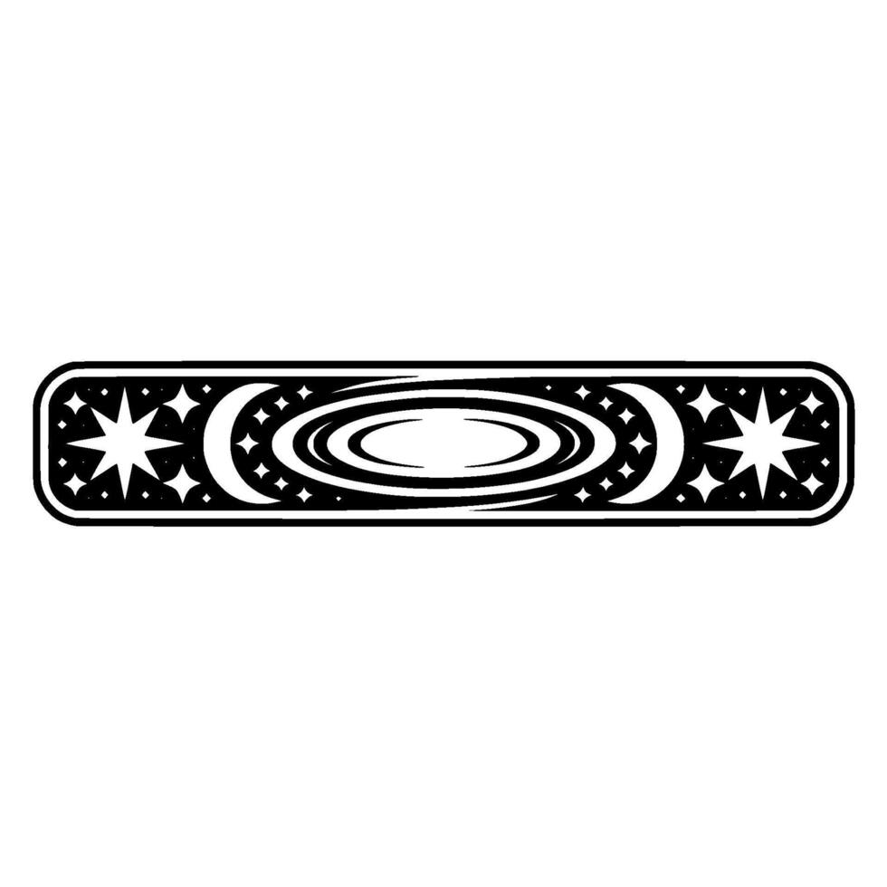 Cosmic Orbit Stylized Moon Star Emblem vector