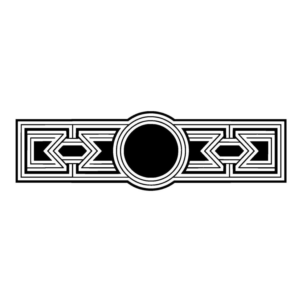 Geometric Deco Ornament, Black White, Art Deco vector