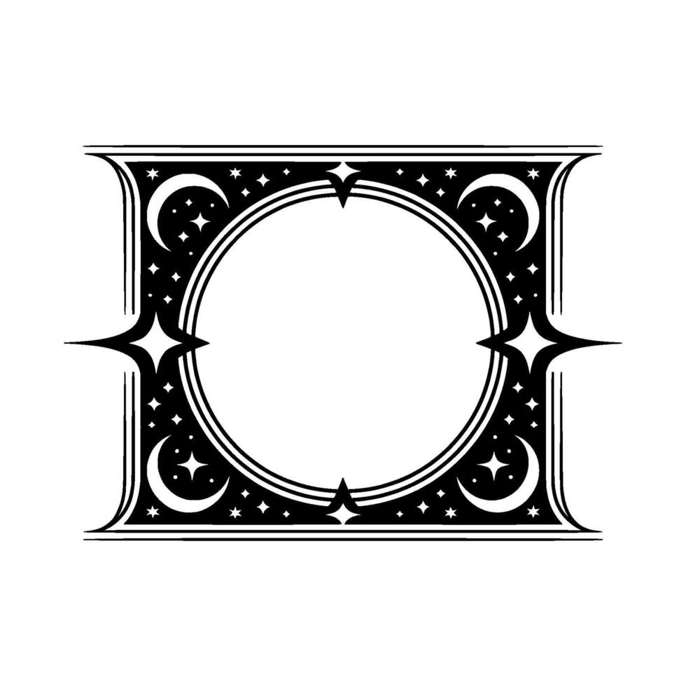 Celestial Ornament Vintage Starburst Frame vector
