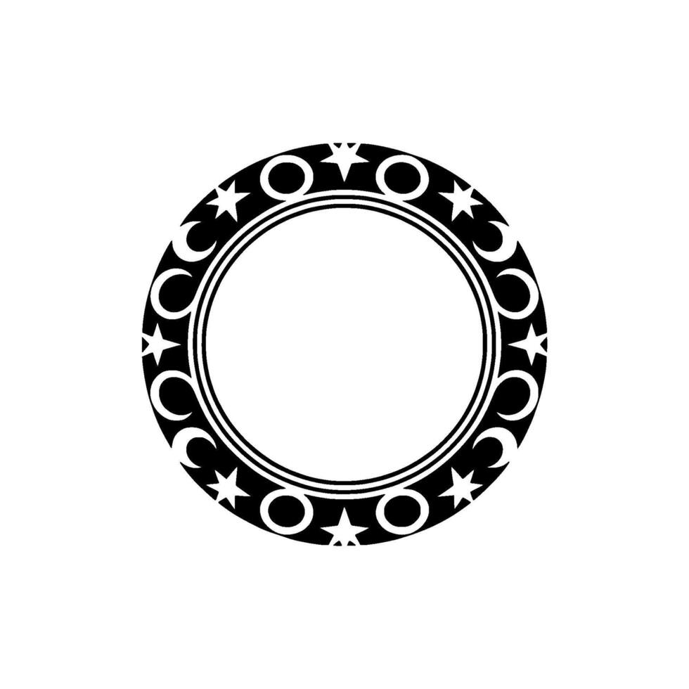 Stylized Celestial Circle, Intricate Ornamental vector