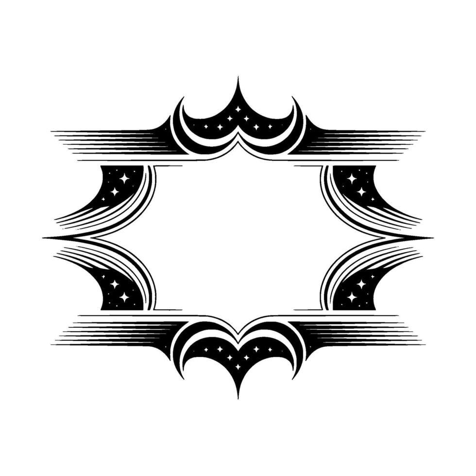 Geometric Starburst Ornament, Vintage Style, Elegant Border vector