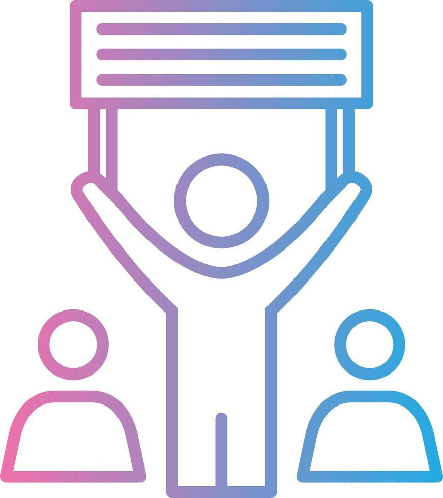 A person holding up a sign with two people in the background vector