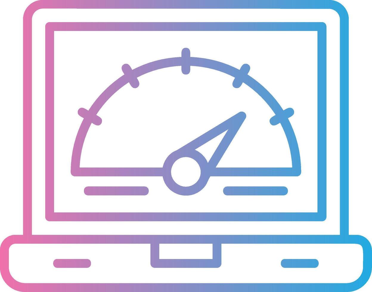 A laptop with a speedometer icon vector