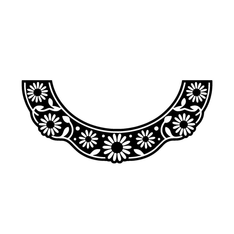 Stylized Floral Neckline, Vintage Embroidery vector