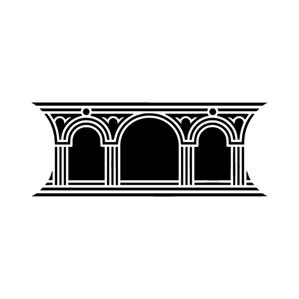 Architectural Emblem Classic Archway Silhouette vector